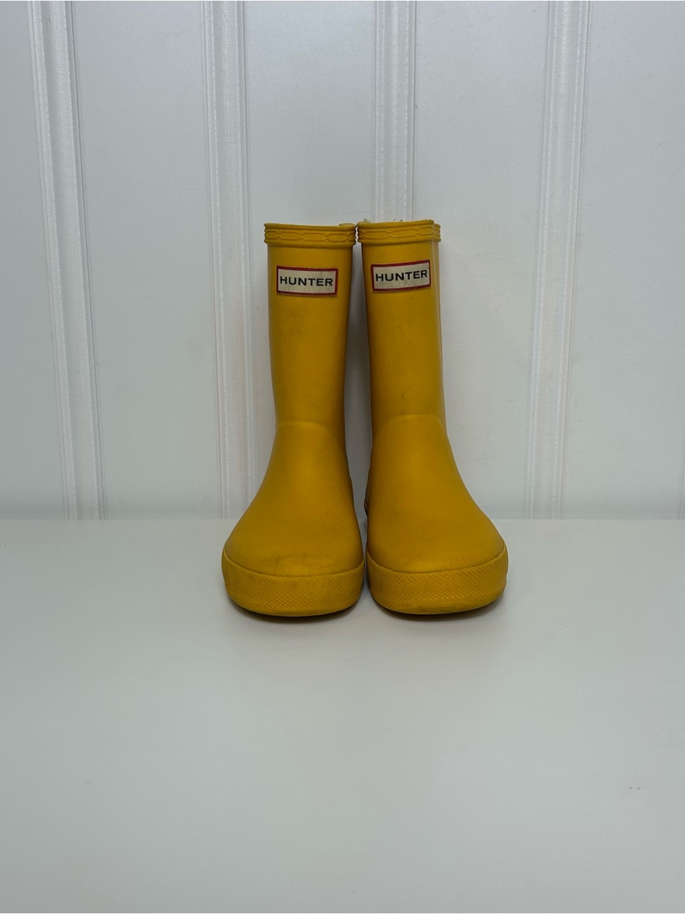 Hunter rubber rain boots yellow toddler kids 9